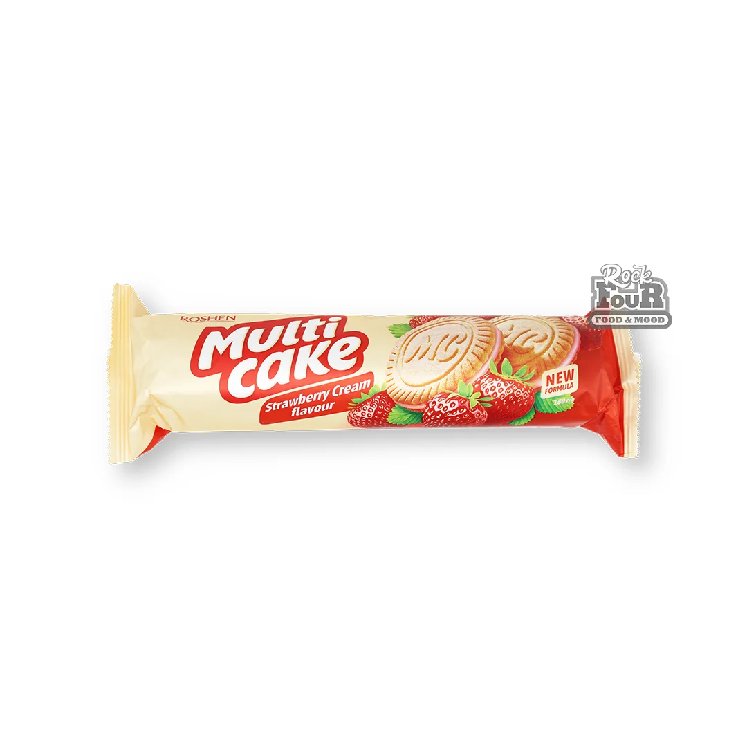 Печенье «Roshen Multi Cake» со вкусом клубничного крема 180г